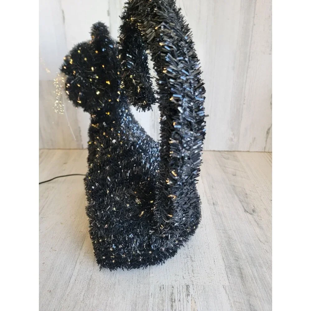 Fiber optic black‎ cat multi-color Halloween home decor